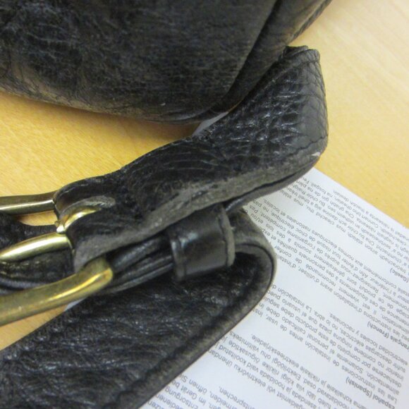 Vintage Rare Teardrop shape *Very Worn Black Leather Backpack Libaire USA Made - Picture 16 of 16